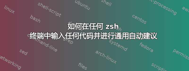 如何在任何 zsh 终端中输入任何代码并进行通用自动建议