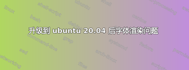 升级到 ubuntu 20.04 后字体渲染问题