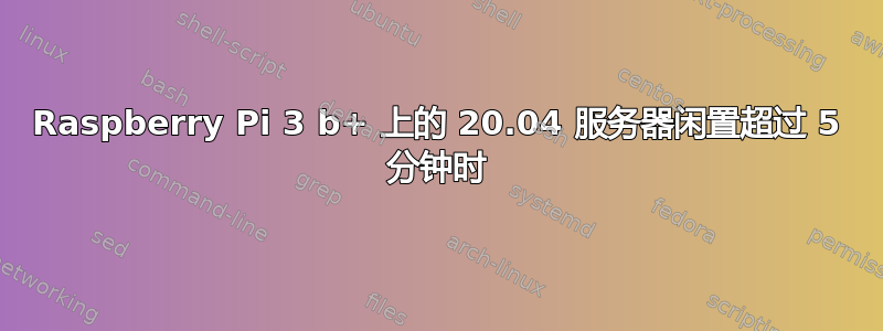 Raspberry Pi 3 b+ 上的 20.04 服务器闲置超过 5 分钟时