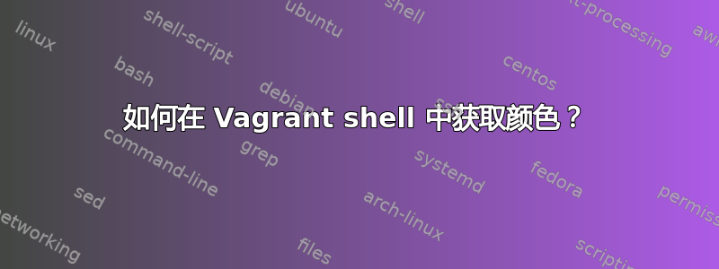 如何在 Vagrant shell 中获取颜色？