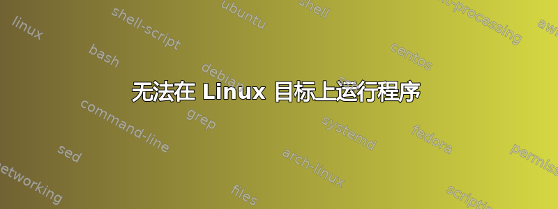 无法在 Linux 目标上运行程序