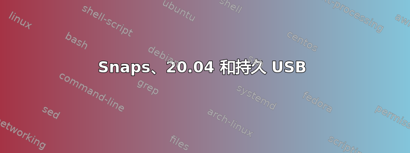 Snaps、20.04 和持久 USB