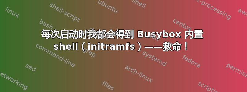 每次启动时我都会得到 Busybox 内置 shell（initramfs）——救命！