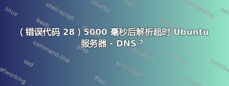 （错误代码 28）5000 毫秒后解析超时 Ubuntu 服务器 - DNS？