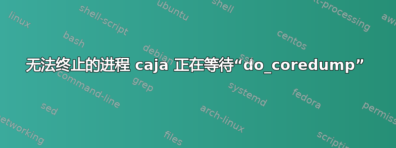 无法终止的进程 caja 正在等待“do_coredump”