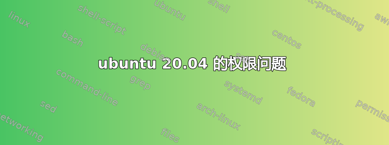 ubuntu 20.04 的权限问题