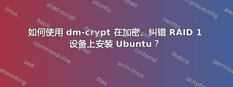 如何使用 dm-crypt 在加密、纠错 RAID 1 设备上安装 Ubuntu？