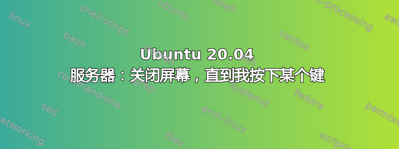 Ubuntu 20.04 服务器：关闭屏幕，直到我按下某个键