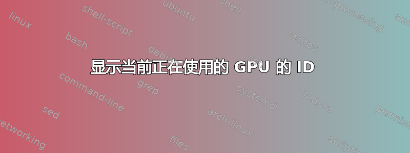 显示当前正在使用的 GPU 的 ID