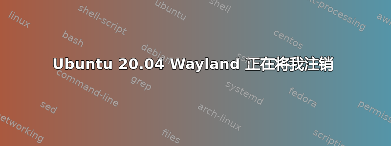 Ubuntu 20.04 Wayland 正在将我注销