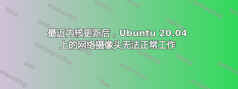 最近内核更新后，Ubuntu 20.04 上的网络摄像头无法正常工作