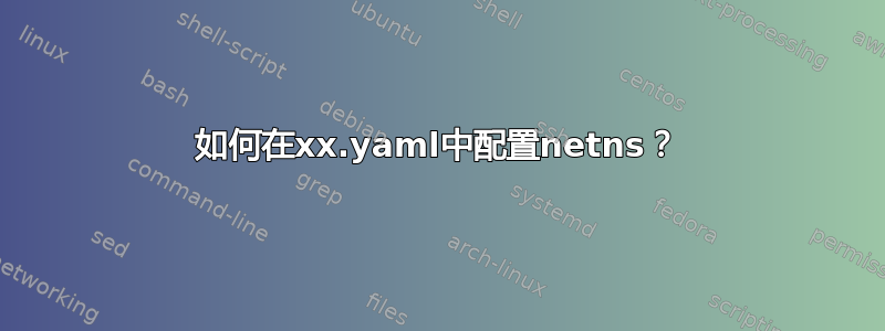 如何在xx.yaml中配置netns？