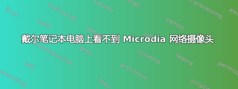 戴尔笔记本电脑上看不到 Microdia 网络摄像头