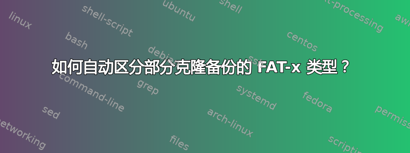 如何自动区分部分克隆备份的 FAT-x 类型？