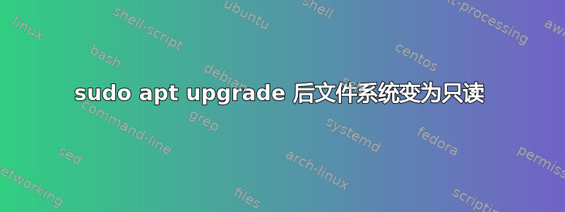 sudo apt upgrade 后文件系统变为只读