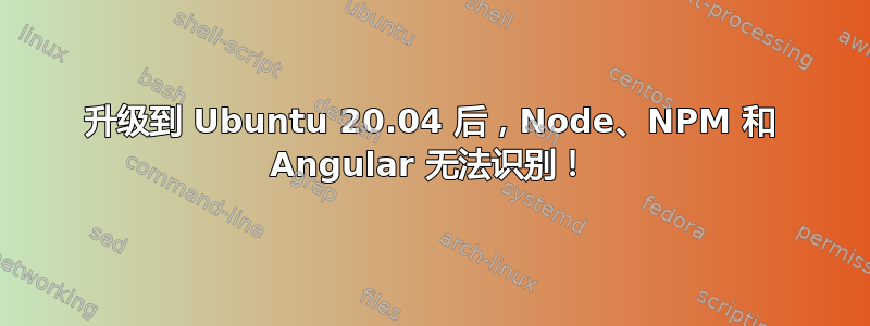 升级到 Ubuntu 20.04 后，Node、NPM 和 Angular 无法识别！