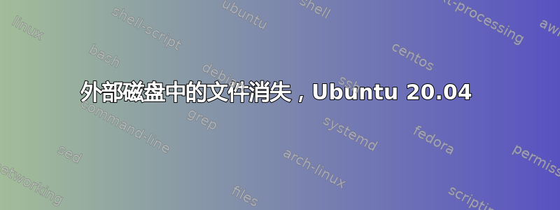 外部磁盘中的文件消失，Ubuntu 20.04