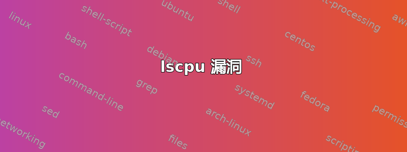 lscpu 漏洞