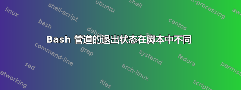 Bash 管道的退出状态在脚本中不同