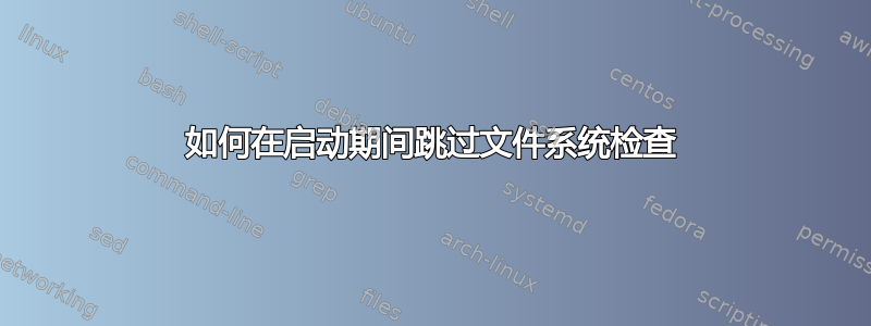 如何在启动期间跳过文件系统检查