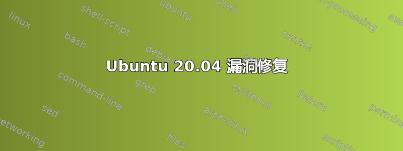 Ubuntu 20.04 漏洞修复 