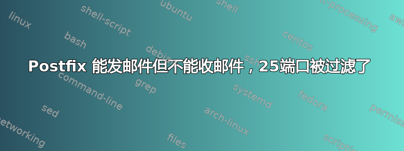 Postfix 能发邮件但不能收邮件，25端口被过滤了