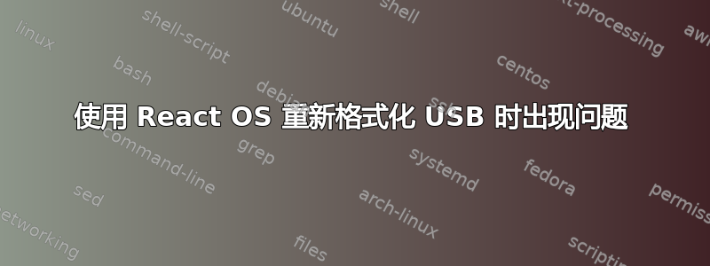 使用 React OS 重新格式化 USB 时出现问题