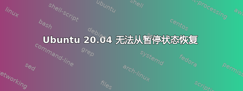 Ubuntu 20.04 无法从暂停状态恢复