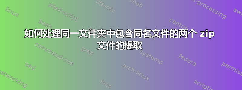 如何处理同一文件夹中包含同名文件的两个 zip 文件的提取