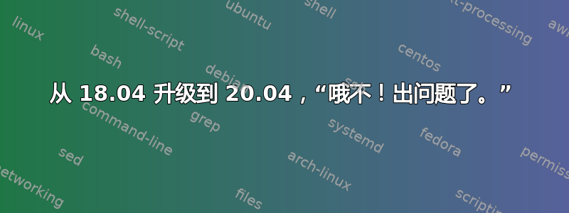 从 18.04 升级到 20.04，“哦不！出问题了。”