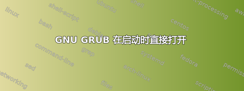 GNU GRUB 在启动时直接打开