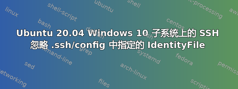 Ubuntu 20.04 Windows 10 子系统上的 SSH 忽略 .ssh/config 中指定的 IdentityFile