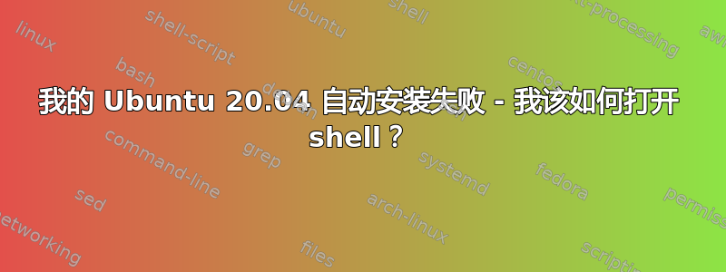 我的 Ubuntu 20.04 自动安装失败 - 我该如何打开 shell？