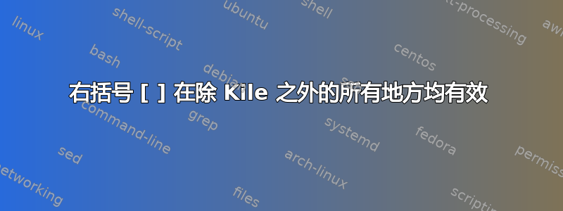 右括号 [ ] 在除 Kile 之外的所有地方均有效