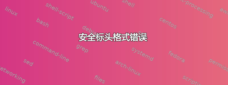 安全标头格式错误