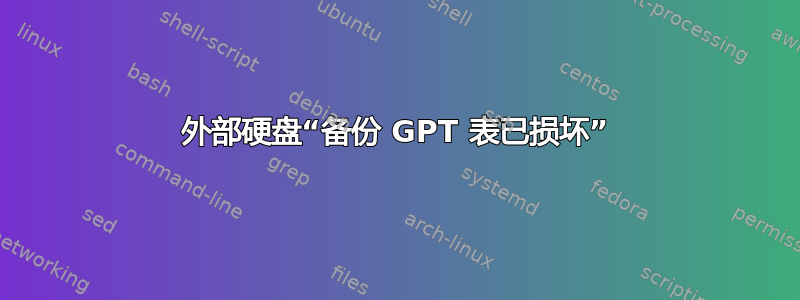 外部硬盘“备份 GPT 表已损坏”