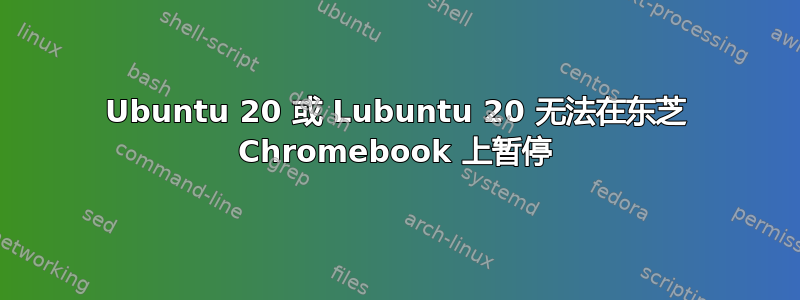 Ubuntu 20 或 Lubuntu 20 无法在东芝 Chromebook 上暂停