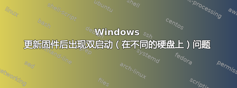 Windows 更新固件后出现双启动（在不同的硬盘上）问题