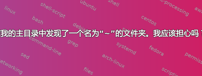 在我的主目录中发现了一个名为“~”的文件夹。我应该担心吗？