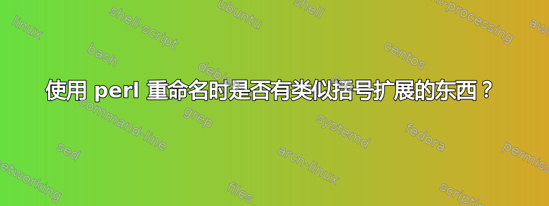 使用 perl 重命名时是否有类似括号扩展的东西？