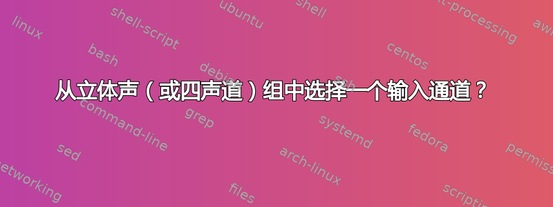 从立体声（或四声道）组中选择一个输入通道？