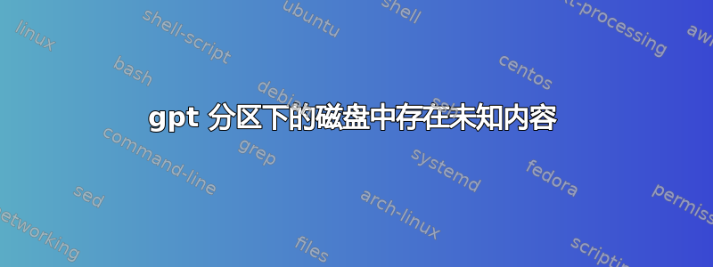 gpt 分区下的磁盘中存在未知内容