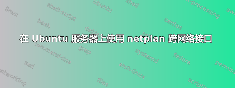 在 Ubuntu 服务器上使用 netplan 跨网络接口