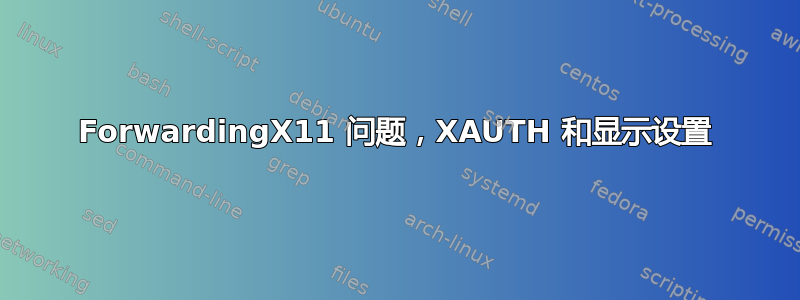 ForwardingX11 问题，XAUTH 和显示设置