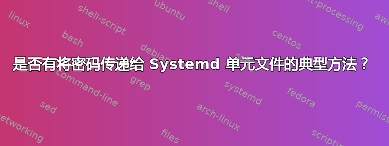 是否有将密码传递给 Systemd 单元文件的典型方法？