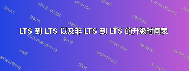 LTS 到 LTS 以及非 LTS 到 LTS 的升级时间表