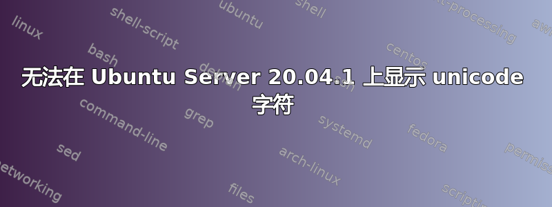 无法在 Ubuntu Server 20.04.1 上显示 unicode 字符