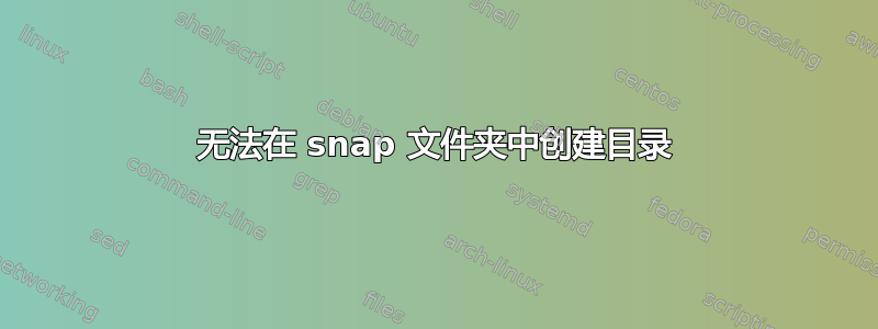 无法在 snap 文件夹中创建目录