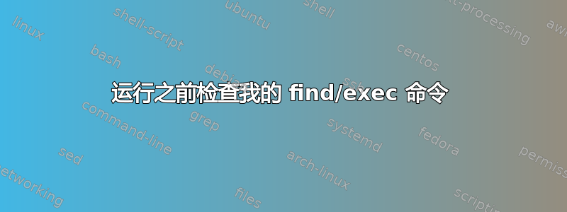 运行之前检查我的 find/exec 命令