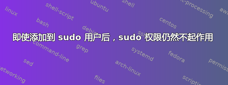 即使添加到 sudo 用户后，sudo 权限仍然不起作用